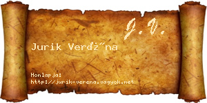Jurik Veréna névjegykártya